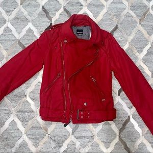 Miss Sixty Red Biker Moto Coat with Belt